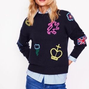 Boden Embroidered Crochet
Floral Appliqué Sweater
Cottagecore Size XS